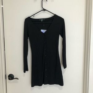 Misguided Ribbed Black Sweater Dress